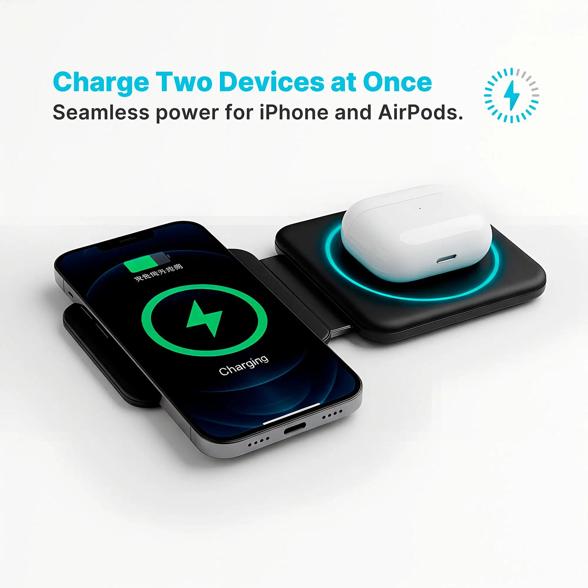 2 In 1 Komutr MagSafe Foldable Wireless Charger 15W - Komutr