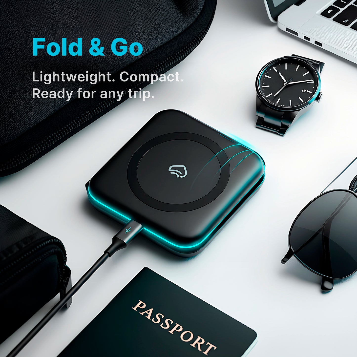 2 In 1 Komutr MagSafe Foldable Wireless Charger 15W