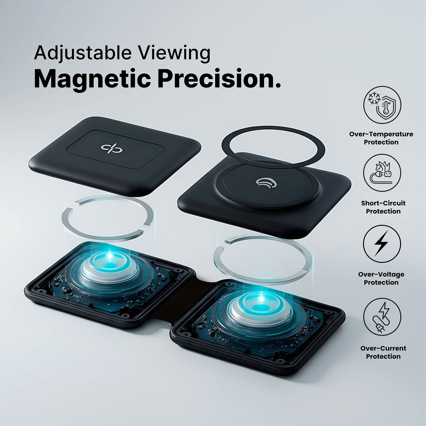 2 In 1 Komutr MagSafe Foldable Wireless Charger 15W