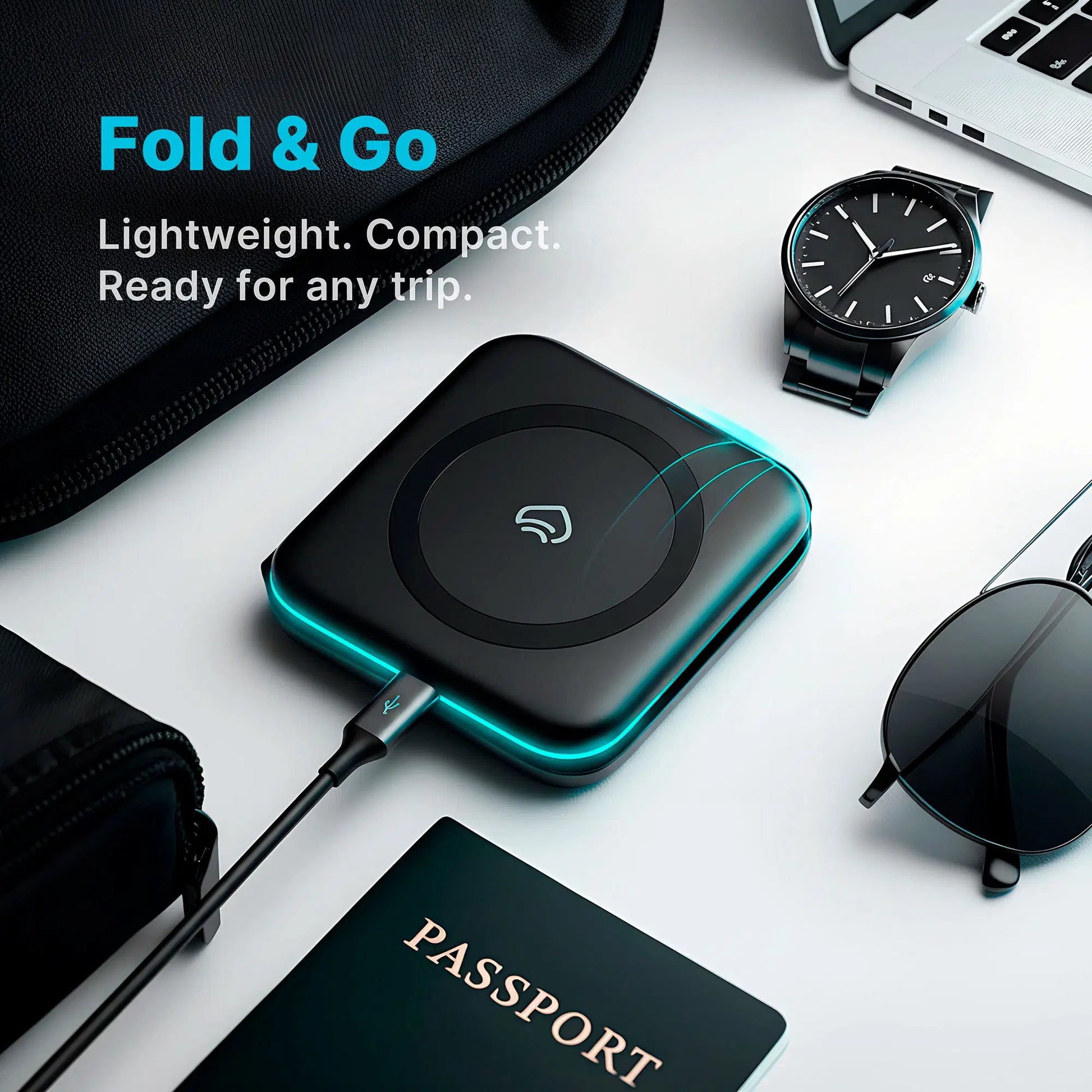 2 In 1 Komutr MagSafe Foldable Wireless Charger 15W - Komutr