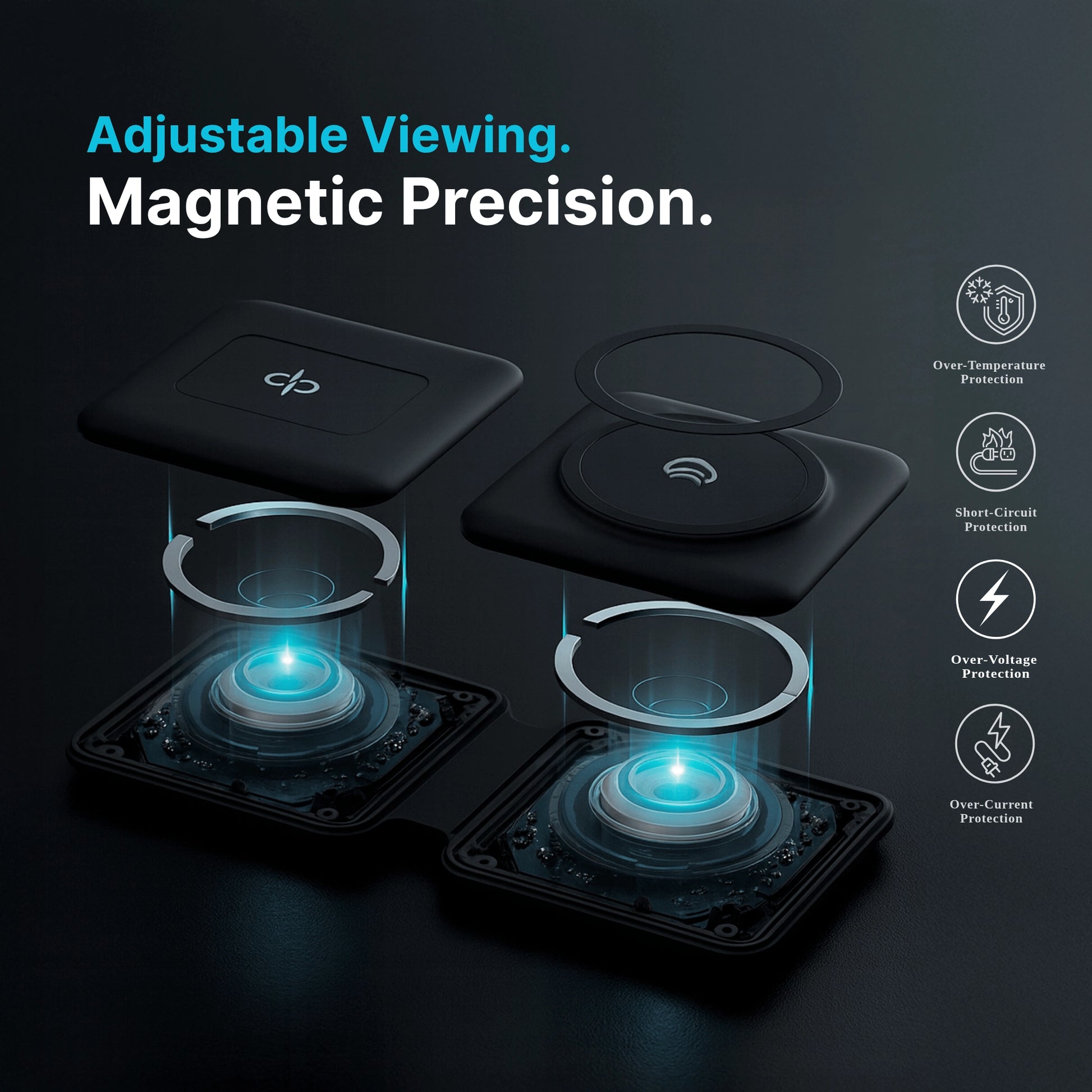 2-in-1 Foldable Wireless Charger for iPhone Magsafe AirPods & KOMUTR Earbuds - Komutr