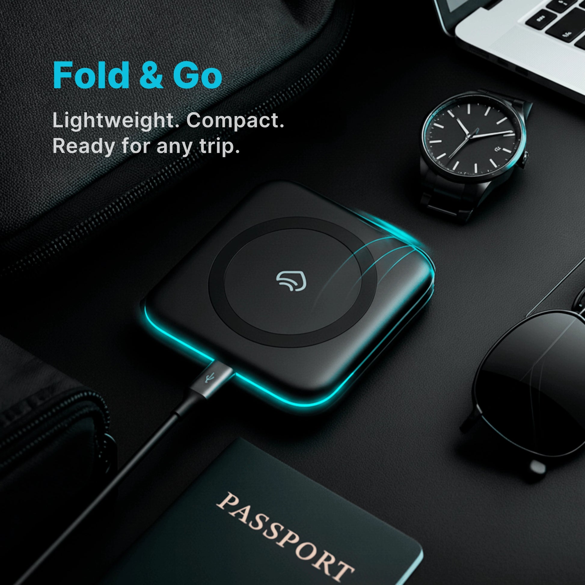 2-in-1 Foldable Wireless Charger for iPhone Magsafe AirPods & KOMUTR Earbuds - Komutr
