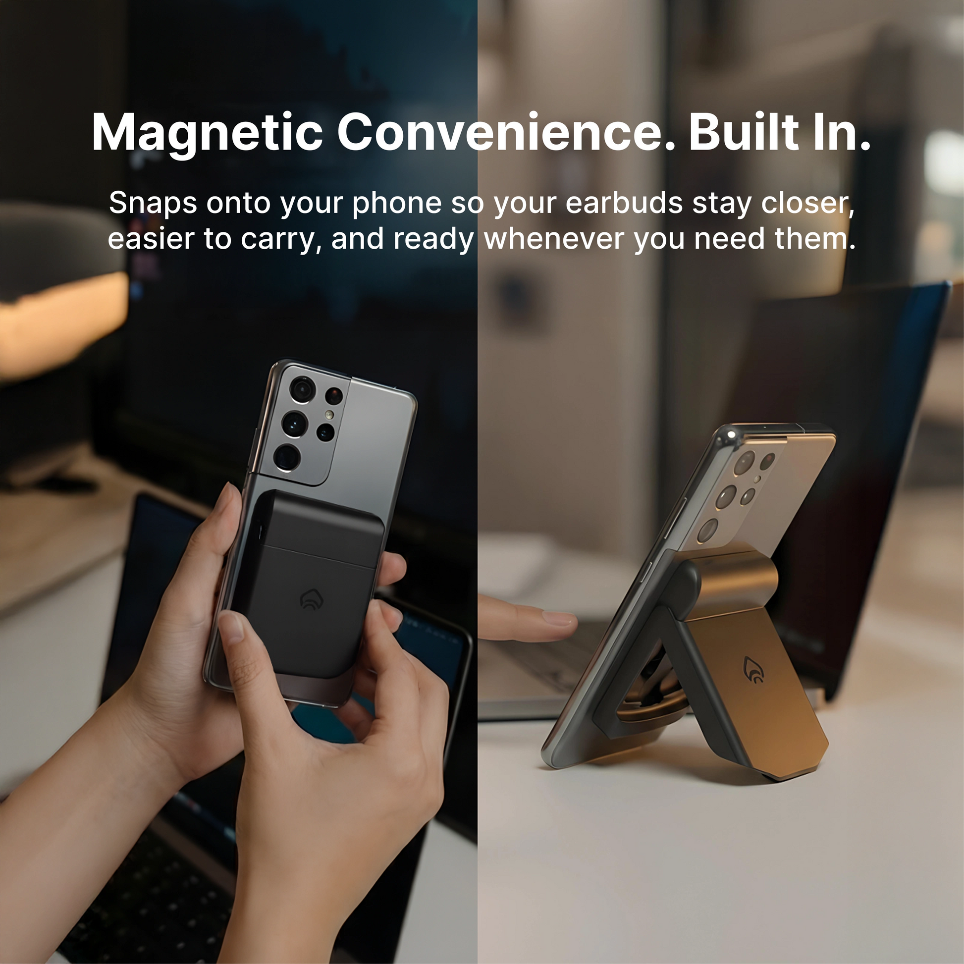 Komutr Earbuds with Slim MagSafe Built-In Kickstand - Komutr